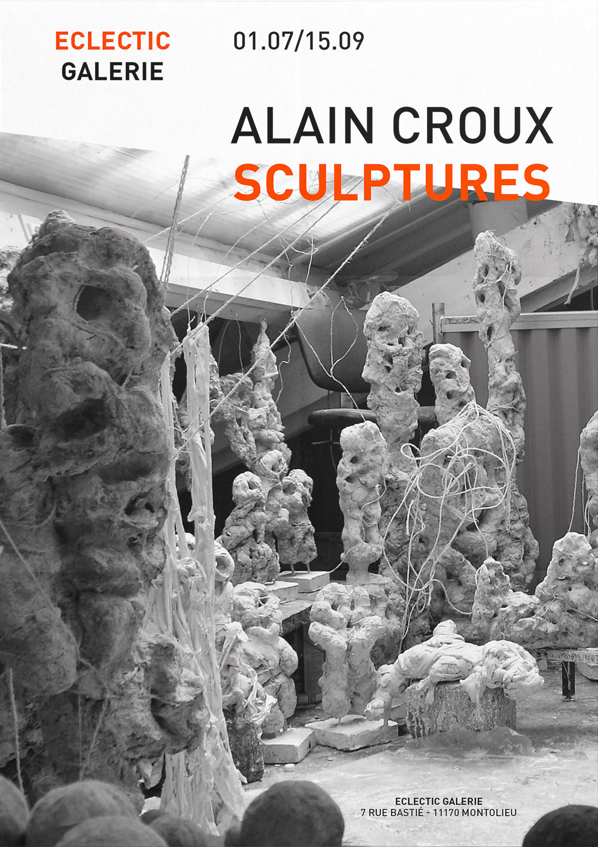 affiche pour l'exposition des sculptures d'Alain Croux